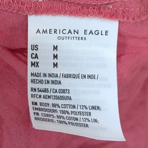 American Eagle Womens Pink Eyelet Tiered Mini Skirt Medium Coquette Dainty - Picture 3 of 7